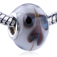European Beads - cream butterfly murano glass european beads Image.