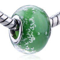 European Beads - green murano glass european beads Image.