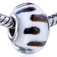 European Beads - brown spots murano glass european beads Image.