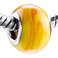 European Beads - light brown murano glass european beads Image.