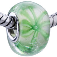 European Beads - translucent leaf murano glass european beads Image.