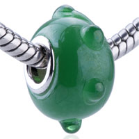 European Beads - emerald spots murano glass european beads Image.