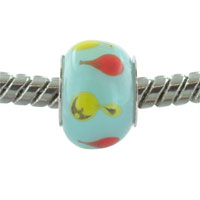 European Beads - red and yellow droplet murano glass european beads Image.