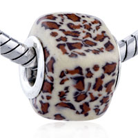 European Beads - red and black speckle murano glass european beads Image.