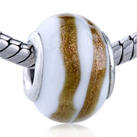 European Beads - golden spiral band murano glass european beads Image.