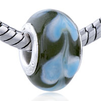 European Beads - pale blue sprout murano glass european beads Image.