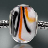 European Beads - encased orange decoration murano glass european beads Image.