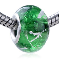 European Beads - silver foil straggly line murano glass european beads Image.
