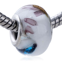European Beads - russet red and blue spots murano glass european beads Image.