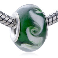 GB_AG56_X05: white swirl spoondrift european beads Image.