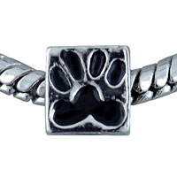 GB_DPC007: animal paw print silver plated european beads Image.