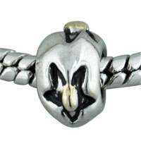 European Beads - and flower patterned two tone plated european beads Image.