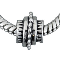 European Beads - abstract metalwork flower silver plated european beads Image.