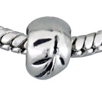 European Beads - plants on heart silver plated european beads Image.