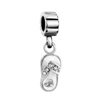 European Beads - beach sandal with white april birthstone all brands dangle european beads charms bracelets Image.