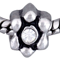 European Beads - austrian flower silver plated crystal european beads Image.
