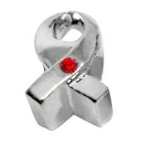 European Beads - breast cancer awareness silver plated crystal european beads Image.