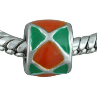 European Beads - green and orange patterned european beads Image.