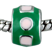 European Beads - pink circles and squares round european beads Image.