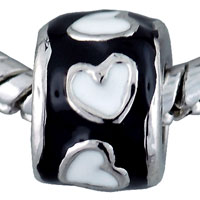  - circling white hearts european beads Image.