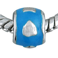 European Beads - blue with hearts round european beads Image.