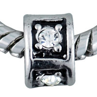 European Beads - round austrian tube silver plated crystal european beads Image.