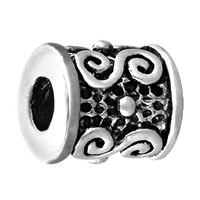 European Beads - scrolling metalwork tube silver plated european beads Image.