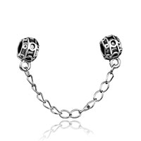 European Beads - chain linked antique finished pewter dangle european beads Image.