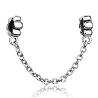 European Beads - metalwork flowers chain linked dangle european beads Image.