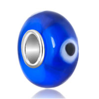 - deep blue with circle pattern european beads Image.