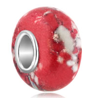  - white with red turquoise european beads Image.