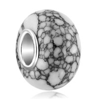  - gray with white turquoise european beads Image.