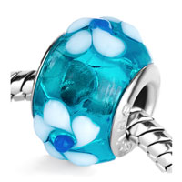  - pale blue with white flower murano glass all brands Image.