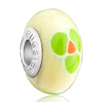 European Beads - pale green clover fit all brands beads charms bracelets Image.