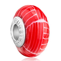  - red and white irregular shapes polymer clay Image.