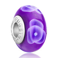 European Beads - pale purple flower against fit all brands beads charms bracelets Image.