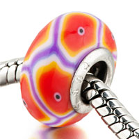  - july red fantasy circle purple stripes polymer clay Image.