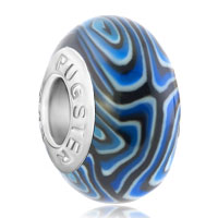  - black white and bule whirlpool polymer clay Image.
