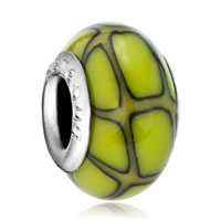 European Beads - green and black irregular shapes polymer clay beads charms bracelets Image.