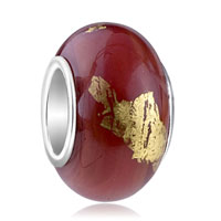 European Beads - gold foil slim fit all brands murano glass beads charms bracelets Image.