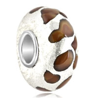 European Beads - bright red dots murano glass european beads Image.