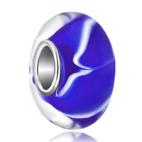 European Beads - blue inner screw translucent murano glass european beads Image.