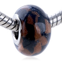 European Beads - glitter sienna blotch murano glass european beads Image.