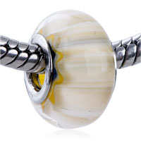 GB_JBL48: golden and white stripe european beads Image.