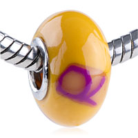 GB_KS104: purple letter r polymer clay european beads Image.