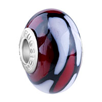 European Beads - white and red polymer clay julie beads charms bracelets Image.