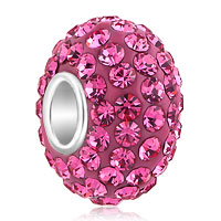 Sterling Silver Jewelry - gorgeous rose october birthstone crystal 925 sterling silver beads charms bracelets Image.
