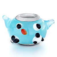 Cute Blue Mouse Murano Glass European Beads