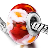  - red with white flower and yellow pistil murano glass all brands Image.