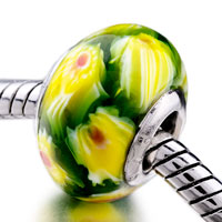 - green with yellow flowers and red pistil murano glass all brands Image.